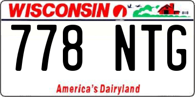 WI license plate 778NTG