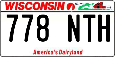 WI license plate 778NTH