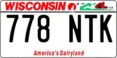 WI license plate 778NTK
