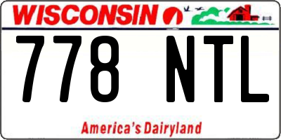 WI license plate 778NTL