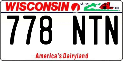 WI license plate 778NTN