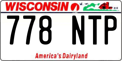 WI license plate 778NTP