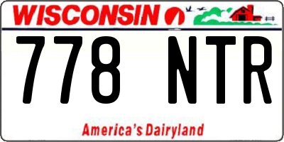 WI license plate 778NTR