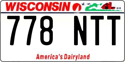 WI license plate 778NTT