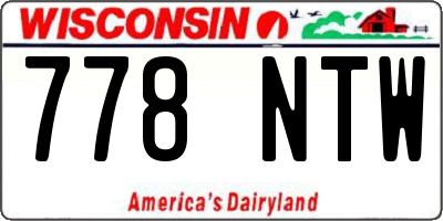 WI license plate 778NTW