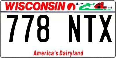 WI license plate 778NTX