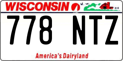 WI license plate 778NTZ