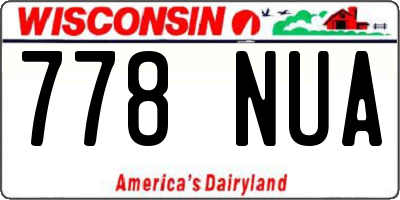 WI license plate 778NUA