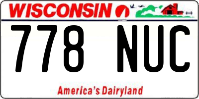 WI license plate 778NUC