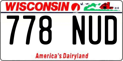 WI license plate 778NUD