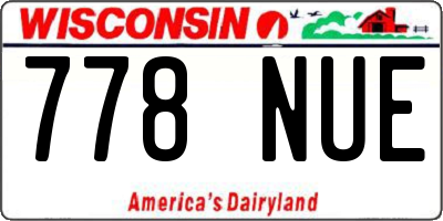 WI license plate 778NUE