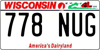 WI license plate 778NUG