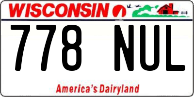 WI license plate 778NUL