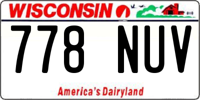 WI license plate 778NUV