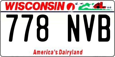 WI license plate 778NVB