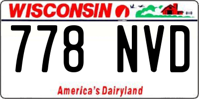 WI license plate 778NVD