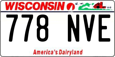 WI license plate 778NVE