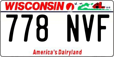 WI license plate 778NVF