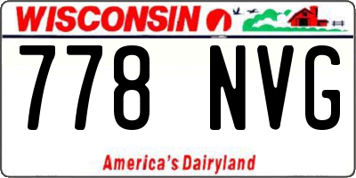 WI license plate 778NVG