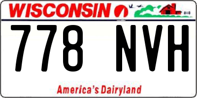 WI license plate 778NVH