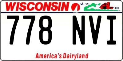 WI license plate 778NVI
