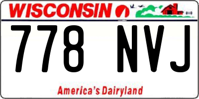 WI license plate 778NVJ