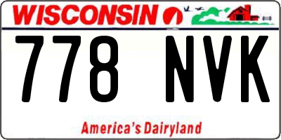 WI license plate 778NVK