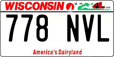WI license plate 778NVL