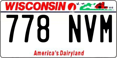 WI license plate 778NVM