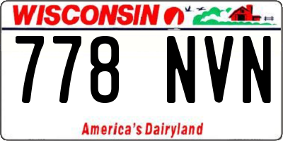 WI license plate 778NVN
