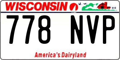 WI license plate 778NVP