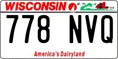 WI license plate 778NVQ