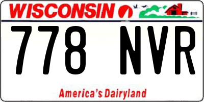 WI license plate 778NVR