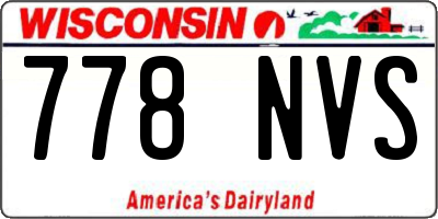 WI license plate 778NVS