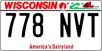 WI license plate 778NVT