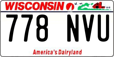 WI license plate 778NVU