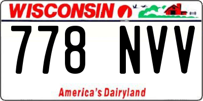 WI license plate 778NVV