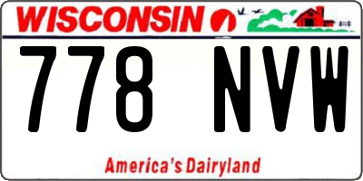 WI license plate 778NVW