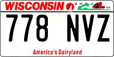 WI license plate 778NVZ