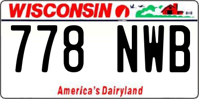 WI license plate 778NWB
