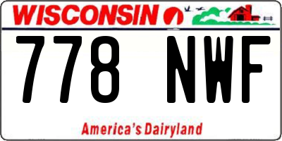 WI license plate 778NWF