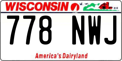 WI license plate 778NWJ