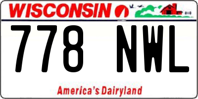 WI license plate 778NWL
