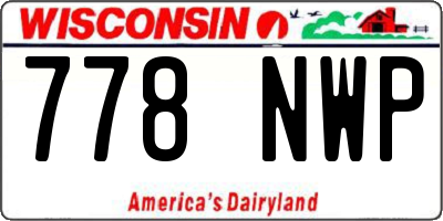 WI license plate 778NWP