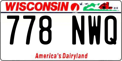 WI license plate 778NWQ