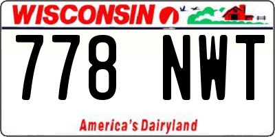 WI license plate 778NWT