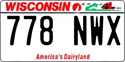 WI license plate 778NWX