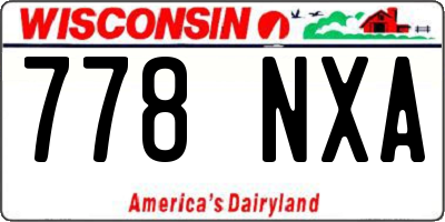 WI license plate 778NXA