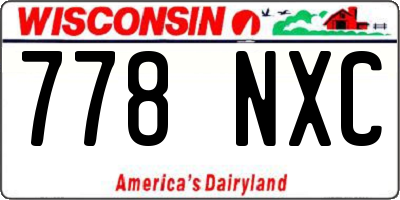 WI license plate 778NXC