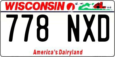 WI license plate 778NXD